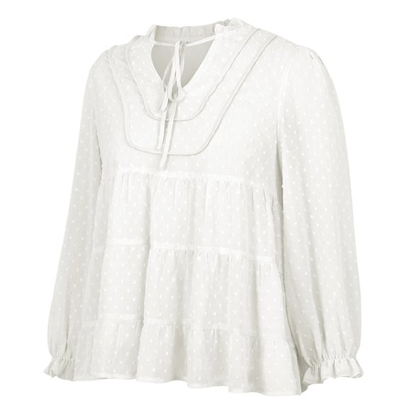 VINTAGE BOHO CHIC LAYERED BELL SLEEVED BLOUSE - Picture 8 of 9